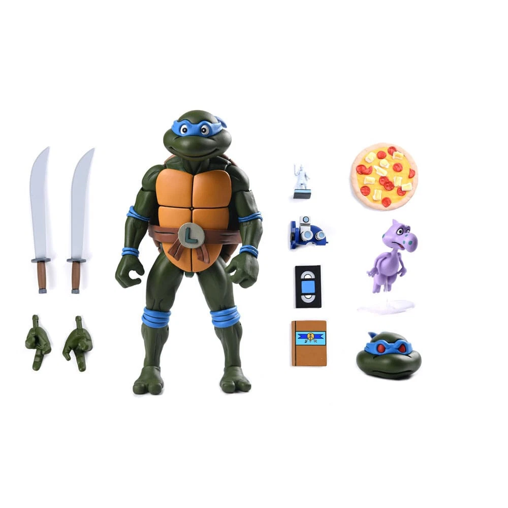 Фигурка Леонардо NECA TMNT Ultimate Pizza Club в коробке VHS