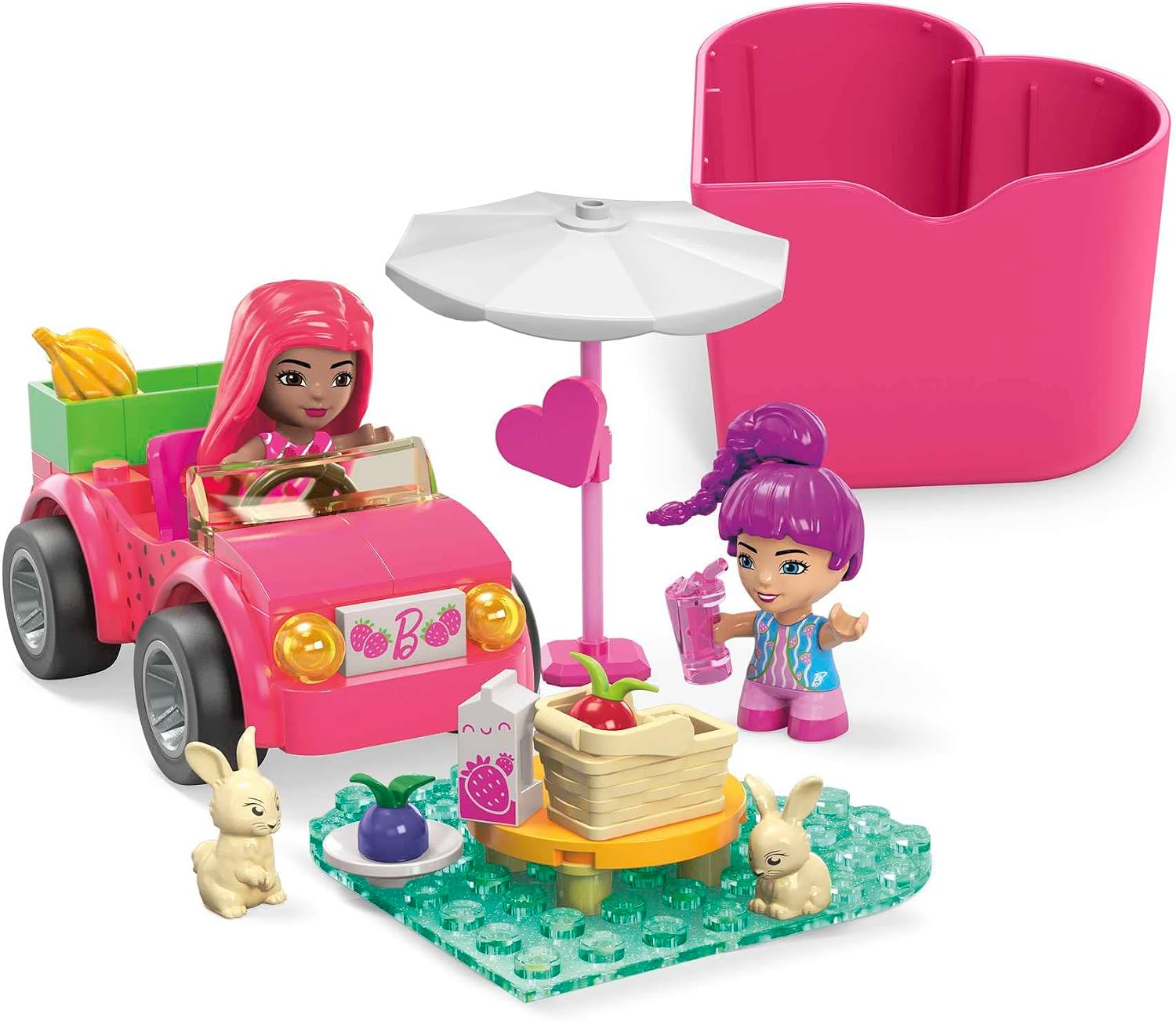 Конструктор MEGA Barbie Color Reveal Convertible Road Trip: кабриолет, 66 деталей