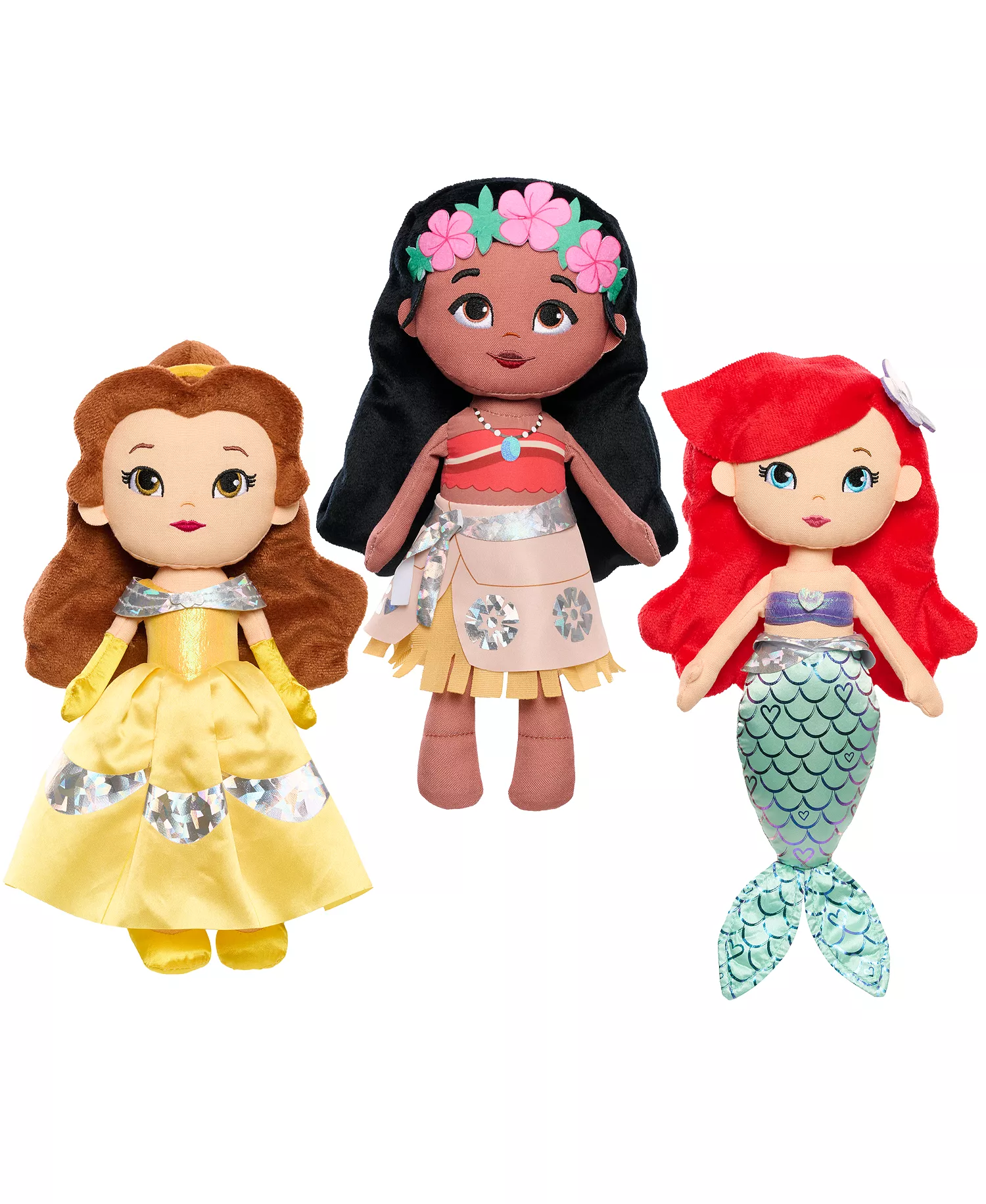 Набор мягких кукол Disney Princess So Sweet — Белль, Моана и Ариэль